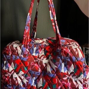 Vera Bradley Red and Purple Quilted Tote